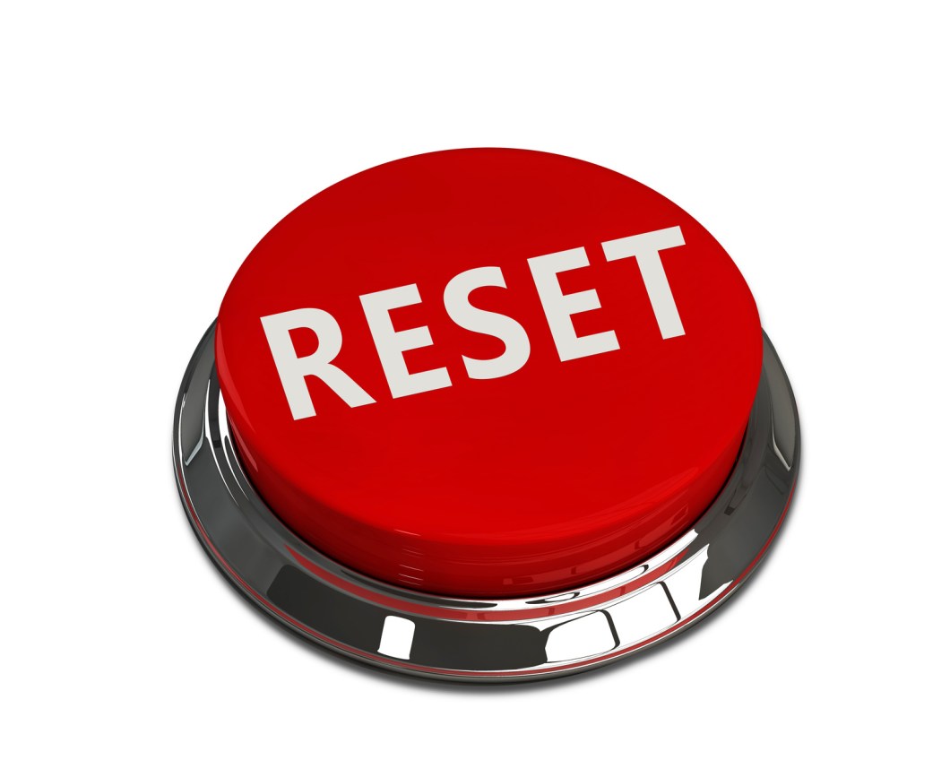 Reset button on white background